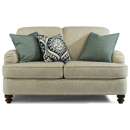 Traditional Loveseat with English Arms